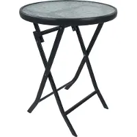 VCM Bistrotafel rond balkontafel tuintafel glazen blad klaptafel tuincamping 55 cm Ø Sonlas