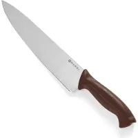Hendi Koksmes – Polypropyleen Heft – Roestvast Staal – 385 mm – Bruin
