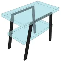 Sapho Twiga stalen beugel 80x67cm, zwart mat, 2 st.