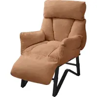 ML-Design Loungestoel met armleuningen Bruin Relax fauteuil met linnen hoes ML design