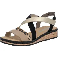 Rieker Sandalen met riem beige / brokaat / goud / zwart