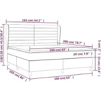 vidaXL Boxspring met matras stof donkerbruin 160x200 cm