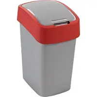 Curver Afvalcontainer, zilver/rood
