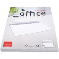 Elco Office Enveloppen Zonder Venster C4 324 (B) x 229 (H) mm Kleefstrip Wit 120 g/m² 25 Stuks
