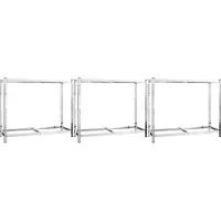 vidaXL Bandenrekken 2-laags 3 st 110x40x110 cm staal zilverkleurig