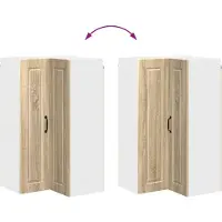 vidaXL Wandhoekkast PORTO Sonoma Eik 57 x 57 x 100 cm Bewerkt hout