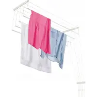 Kadax Plafondwasdroger, wasdroger voor het plafond met 5 stangen, wanddroger met stalen spijlen, plafonddroger, draagvermogen tot 10 kg (wit/110 cm)
