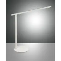 FABAS LUCE LED-bureaulamp Ideal, dimbaar, wit / opaal, Werkkamer / Kantoor, Aluminium, Modern, LED bureaulamp