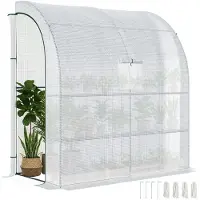 Outsunny Sunny Foliekas met 2 deuren - UV-bescherming - Staal/PE - Wit - 200 x 100 x 215 cm