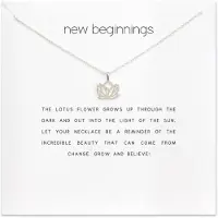 Victorious Dames Ketting – Zilveren Lotus Bloem – Zilver – 44cm