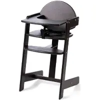 Geuther Filou Houten Kinderstoel, Kinderzetel - Baby Eetstoel voor aan Tafel - Kinderstoeltje voor peuter - 3-punts gordels - Hoge babystoel - Zwart