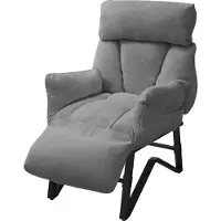 ML-Design Loungestoel met armleuningen grijs Relax fauteuil met linnen bekleding ML design