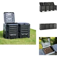 vidaXL Compostbak - Compostbakken - Composteerbak - Compostemmer - Compostbak 1600 L zwart