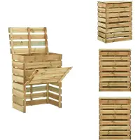 vidaXL Compostbak - Compostbakken - Composteerbak - Composteerbakken - Tuincompostbak gelat 80x50x100 cm geïmpregneerd grenenhout
