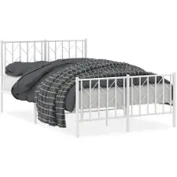 vidaXL - Bedframe - met - hoofd- - en - voeteneinde metaal - wit - 120x200 - cm