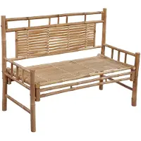 vidaXL Tuinbank met kussen, 120 cm, bamboe - Tuinbank - Tuinbanken - Terrasbank - Terrasbanken
