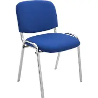 CLP Ken Eetkamerstoel Chroomoptiek - Stof blauw