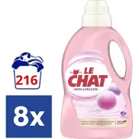 Le Chat Vloeibaar Wasmiddel Wool & Delicate - 8 x 1.35 l (216 wasbeurten)