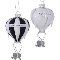 Boltze Kersthanger Baloony Luchtballon Met Olifant Glas/polyhars