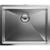 Klarstein roestvrijstalen spoelbak 55x45 cm - met overloop & zeef, perfecte aanvulling op je keuken - waterkraan, organiser compatibel, gemaakt van robuuste materialen