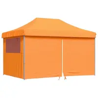 Syfax Partytent inklapbaar pop-up met 4 zijwanden oranje