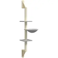 Syfax Kattenmeubel wandgemonteerd met krabpaal 142,5 cm lichtgrijs