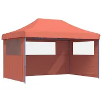 vidaXL Partytent, inklapbaar, pop-up model, met 3 zijpanelen, terracotta