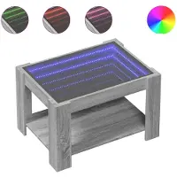 vidaXL Salontafel met LED 73x53x45 cm bewerkt hout grijs sonoma eiken