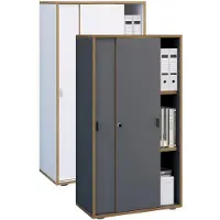 VCM Houten kantoorkast Dossierkast Kantoormeubilair Kast Salia 3-voudig breedte 60 cm Schuifdeuren