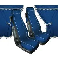 Lampa Stoelhoezen/Gordijnen Set Melissa – Blauw – Stijlvolle Bescherming en Elegantie voor je Auto