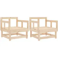 The Living Store Grenenhout - Tuinstoelen - Tuinstoelen 2 st massief grenenhout - Tuinset - Lounge Set - Outdoor Furniture