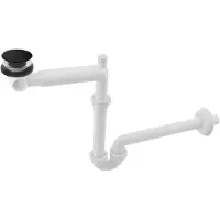 Bruckner Urbino Ruimtebesparende wastafelsifon met click-clack-afvoer, 5/4" - 32 mm, zwart mat