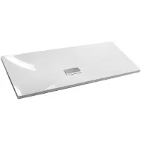 Sapho Tonga wastafel inclusief afvoerdeksel 121x50cm, gekweekt marmer, wit