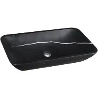Sapho Blok Natuurstenen opbouwwastafel, 60x35cm, zwart Marquin mat