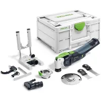 Festool OSC 18 E-Basic Set accu-oscillator 18 V Starlock Max ( 576592 ) borstelloos + 7-delige accessoire set + Systainer - zonder accu, zonder oplader ( opvolger van 574849 )