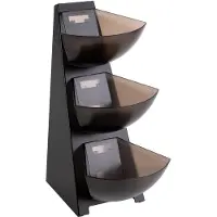 Aps 11413 Multirek, keukenrek, inhoud per goot 1 liter, 3 niveaus, Opbergblikken, Zwart