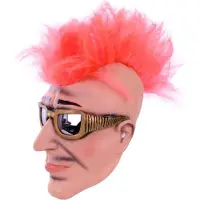 Partyxplosion Masker Man met Zonnebril en Hanekam - Punk Stijl