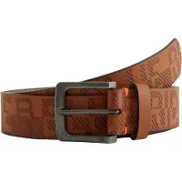 We fashion - Jongens riem met print - Regular fit - Bruin - Polyurethaan - Maat: 55 cm