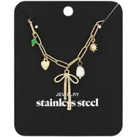 Yehwang Bedelketting Bow & Beyond - Zilverkleurig - Sieraden voor vrouwen - Ketting Dames - Cadeau