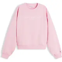 Tommy Hilfiger Sweatshirt 'Logo Relaxed' rosa / wit