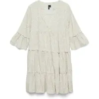 Vero Moda Jurk 'VMDICTHE' lichtbeige / wit
