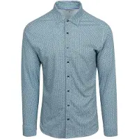 Desoto Hemd Print Bloem Blauw Groen