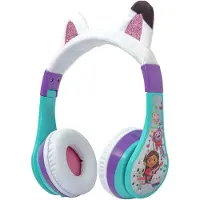 Lazerbuilt Gabby's Poppenhuis - draadloze kinderkoptelefoon - pluche oortjes - met volumebegrenzing - lange speeltijd