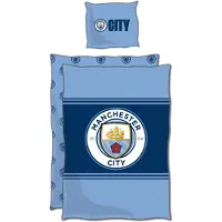 Manchester City katoenen beddengoed: dekbedovertrek 140x200 cm en kussensloop 60x70 cm