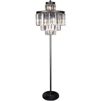 Signature Fulgurant grijze glazen metalen vloerlamp