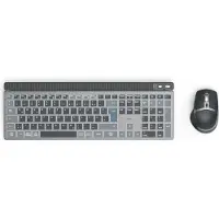 Hama WKM Toetsenbord en muis Draadloos QWERTZ (DE) Met bluetooth Grijs 750