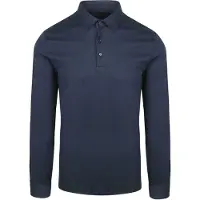 Desoto Kent poloshirt effen donkerblauw slim fit