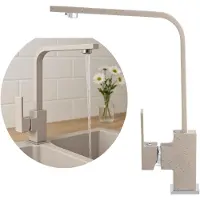 Granitan Keukenkraan Perro - met Vierkante Uitloop - Beige