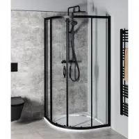 Gelco Sigma Simply Black Kwartronde douchecabine 90x90cm, R550, helder glas