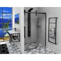 Gelco Volcano Black Douchedeur 120cm, helder glas